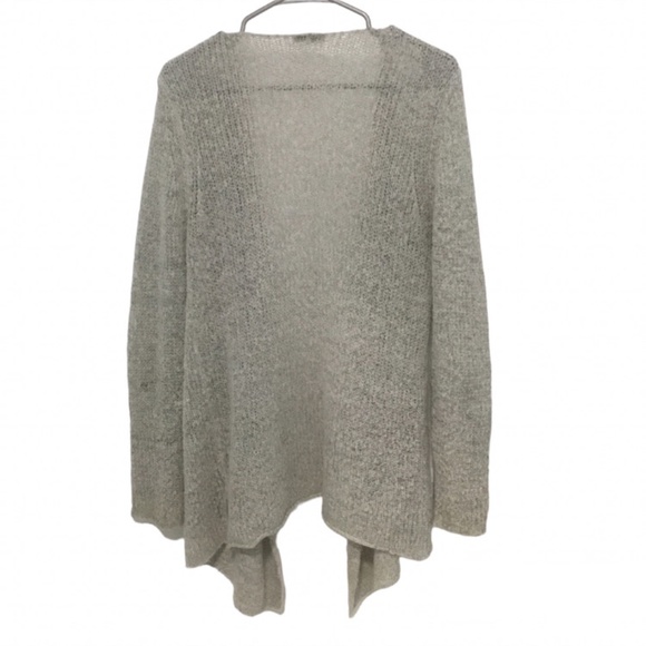 Calvin Klein Jeans open knit cardigan, shawl, size medium, gray, black thread - Picture 2 of 11